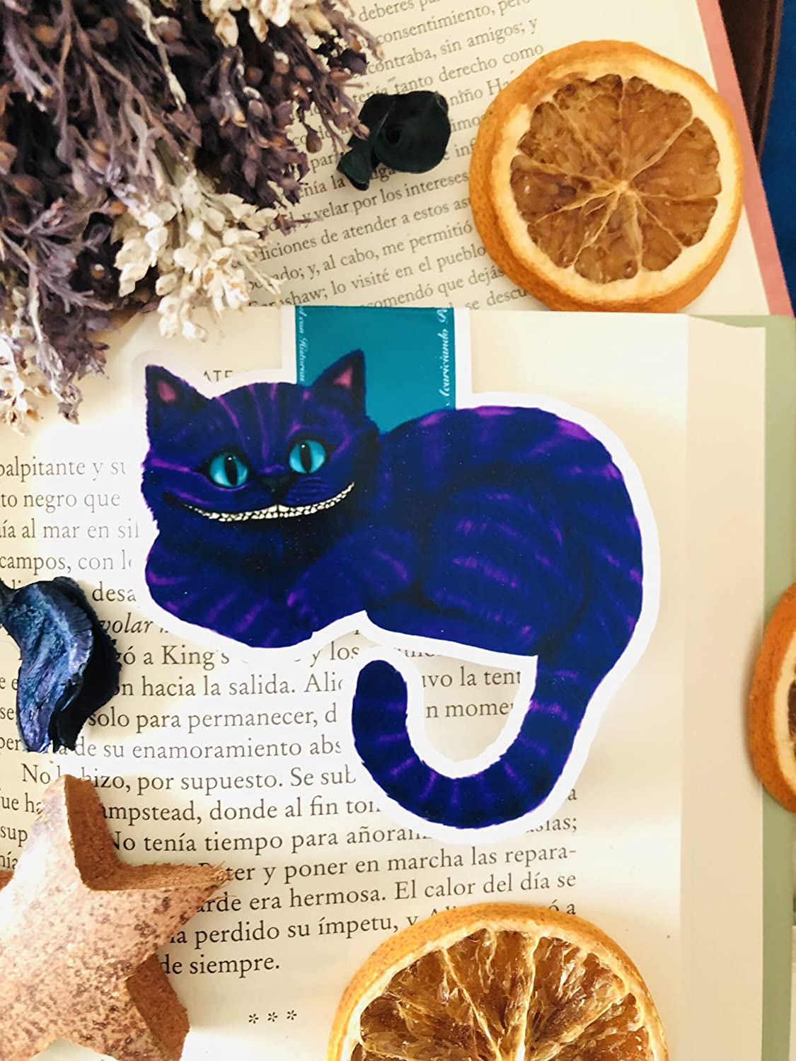 Marcapáginas magnético artesanal hecho a mano de Disney. Fondo inspirado en los elementos que aparecen tanto en los libros como en las películas.